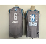 Men Jordan Los Angeles Lakers #6 LeBron James Grey 2022 NBA All-Star Swingman Basketball Jersey