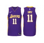 Men Los Angeles Lakers #11 Brook Lopez Purple 2017-18 Swingman NBA Jersey