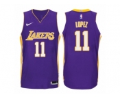 Men Los Angeles Lakers #11 Brook Lopez Purple 2017-18 Swingman NBA Jersey