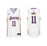 Men Los Angeles Lakers #11 Brook Lopez White 2017-18 Swingman NBA Jersey