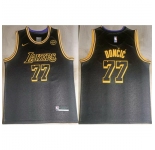 Men Los Angeles Lakers #77 Luka Docic Black 2025 Stitched Basketball Jersey 1