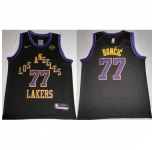 Men Los Angeles Lakers #77 Luka Docic Black 2025 Stitched Basketball Jersey