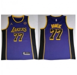 Men Los Angeles Lakers #77 Luka Docic Puple 2025 Stitched Basketball Jersey