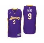 Men Los Angeles Lakers #9 Luol Deng Road Purple New Swingman Jersey