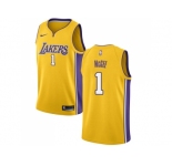 Men Nike Los Angeles Lakers #1 JaVale McGee Gold NBA Swingman Icon Edition Jersey