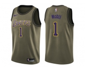 Men Nike Los Angeles Lakers #1 JaVale McGee Green NBA Swingman Salute to Service Jersey