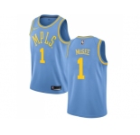 Men Nike Los Angeles Lakers #1 JaVale McGee Royal Blue NBA Swingman Hardwood Classics Jersey