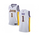 Men Nike Los Angeles Lakers #1 JaVale McGee White NBA Swingman Association Edition Jersey