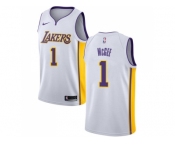 Men Nike Los Angeles Lakers #1 JaVale McGee White NBA Swingman Association Edition Jersey