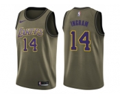 Men Nike Los Angeles Lakers #14 Brandon Ingram Green Salute to Service NBA Swingman Jersey