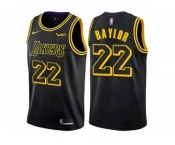 Men Nike Los Angeles Lakers #22 Elgin Baylor Authentic Black City Edition NBA Jersey