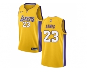 Men Nike Los Angeles Lakers #23 LeBron James Gold NBA Swingman Icon Edition Jersey
