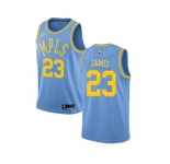 Men Nike Los Angeles Lakers #23 LeBron James Royal Blue NBA Swingman Hardwood Classics Jersey