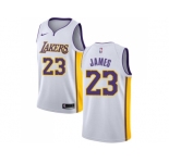Men Nike Los Angeles Lakers #23 LeBron James White NBA Swingman Association Edition Jersey