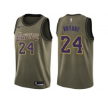 Men Nike Los Angeles Lakers #24 Kobe Bryant Green Salute to Service NBA Swingman Jersey