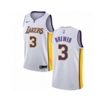 Men Nike Los Angeles Lakers #3 Corey Brewer Authentic White NBA Jersey - Association Edition