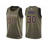 Men Nike Los Angeles Lakers #30 Julius Randle Green Salute to Service NBA Swingman Jersey