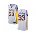 Men Nike Los Angeles Lakers #33 Kareem Abdul-Jabbar Authentic White NBA Jersey - Association Edition