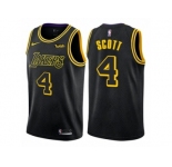 Men Nike Los Angeles Lakers #4 Byron Scott Authentic Black City Edition NBA Jersey