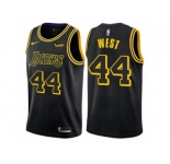 Men Nike Los Angeles Lakers #44 Jerry West Authentic Black City Edition NBA Jersey
