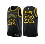 Men Nike Los Angeles Lakers #52 Jamaal Wilkes Authentic Black City Edition NBA Jersey