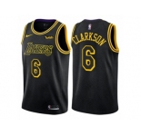 Men Nike Los Angeles Lakers #6 Jordan Clarkson Authentic Black City Edition NBA Jersey