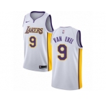 Men Nike Los Angeles Lakers #9 Nick Van Exel Authentic White NBA Jersey - Association Edition