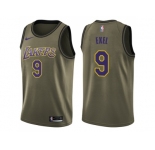 Men Nike Los Angeles Lakers #9 Nick Van Exel Green Salute to Service NBA Swingman Jersey
