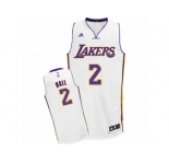 Men's Adidas Los Angeles Lakers #2 Lonzo Ball Swingman White Alternate NBA Jersey