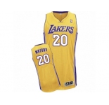 Men's Adidas Los Angeles Lakers #20 Timofey Mozgov Authentic Gold Home NBA Jersey