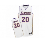 Men's Adidas Los Angeles Lakers #20 Timofey Mozgov Swingman White Alternate NBA Jersey