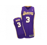 Men's Adidas Los Angeles Lakers #3 Corey Brewer Authentic Purple Road NBA Jersey
