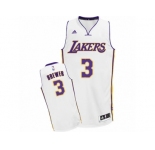 Men's Adidas Los Angeles Lakers #3 Corey Brewer Swingman White Alternate NBA Jersey