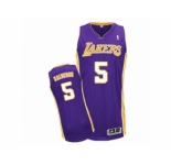 Men's Adidas Los Angeles Lakers #5 Jose Calderon Authentic Purple Road NBA Jersey