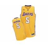 Men's Adidas Los Angeles Lakers #5 Jose Calderon Swingman Gold Home NBA Jersey