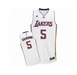 Men's Adidas Los Angeles Lakers #5 Jose Calderon Swingman White Alternate NBA Jersey