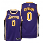 Men's Jordan Los Angeles Lakers #0 Westbrook  Purple Swingman 2021 New Jersey