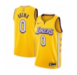 Men's Los Angeles Lakers #0 Kyle Kuzma Swingman Gold 2019-20 City Edition Basketball Jersey
