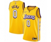 Men's Los Angeles Lakers #0 Kyle Kuzma Swingman Gold 2019-20 City Edition Basketball Jersey