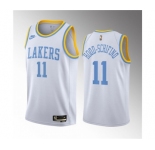 Men's Los Angeles Lakers #11 Jalen Hood-Schifino White 2023 Draft Classic Edition Stitched Basketball Jersey