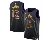 Men's Los Angeles Lakers #12 Jake LaRavia Black 2025-26 City Edition Stitched Basketball Jersey