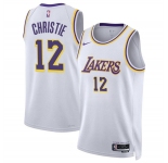Men's Los Angeles Lakers #12 Max Christie White 2024 Association Edition Stitched Basketball Jersey