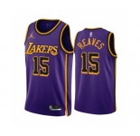 Men's Los Angeles Lakers #15 Austin Reaves 2022-23 Purple Statement Edition Stitched Basketball Jersey