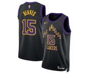 Men's Los Angeles Lakers #15 Austin Reaves Black 2025-26 City Edition Stitched Basketball Jersey