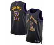 Men's Los Angeles Lakers #2 Jarred Vanderbilt Black 2025-26 City Edition Stitched Basketball Jersey