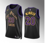 Men's Los Angeles Lakers #20 Dylan Windler Black 2023-24 City Edition Stitched Basketball Jersey