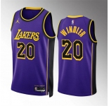 Men's Los Angeles Lakers #20 Dylan Windler Purple Statement Edition Stitched Basketball Jersey