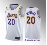 Men's Los Angeles Lakers #20 Dylan Windler White Association Edition Stitched Basketball Jersey