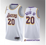 Men's Los Angeles Lakers #20 Harry Giles Iii White Association Edition Stitched Basketball Jersey