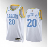 Men's Los Angeles Lakers #20 Harry Giles Iii White Classic Edition Stitched Basketball Jersey